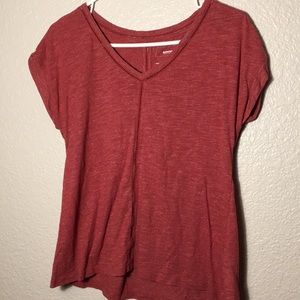 Lightweight, dark peach v-neck.